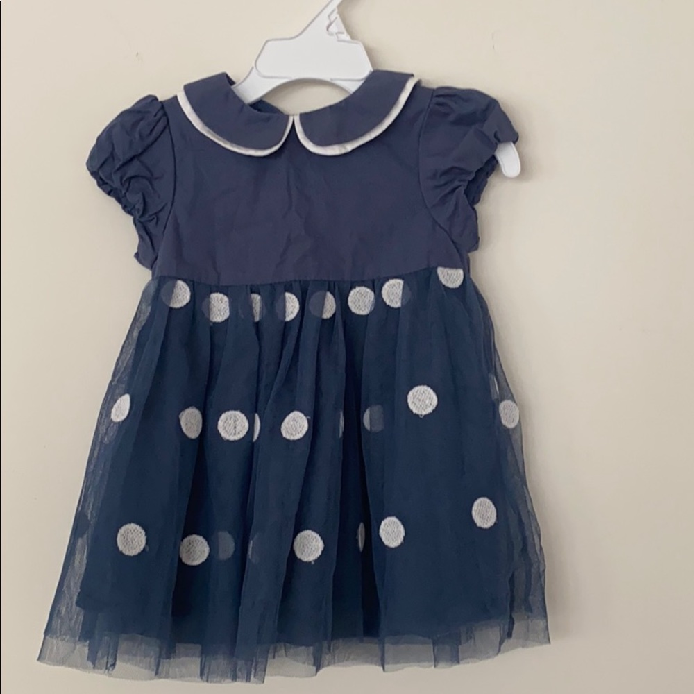 Mama & papas blue dress 6-9months